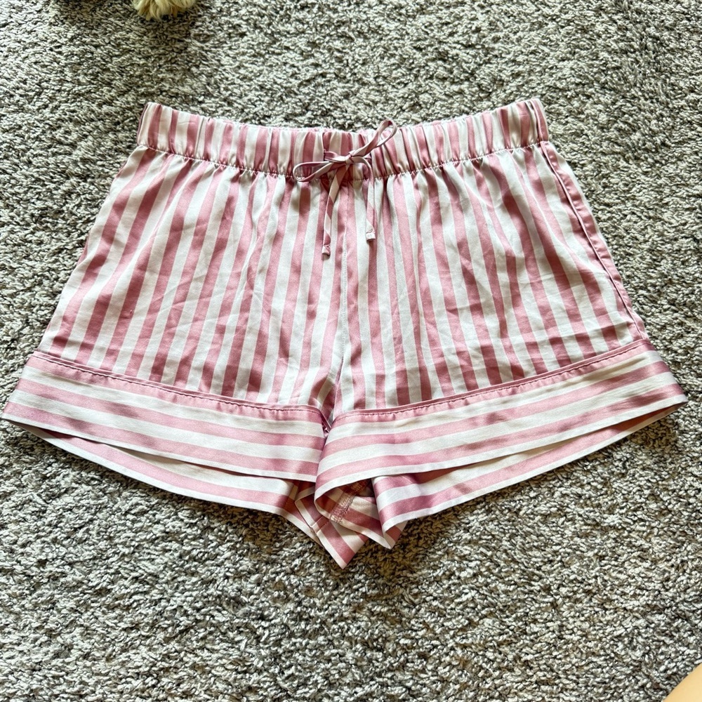 Victoria's Secret Pink and White Striped Pajama Shorts